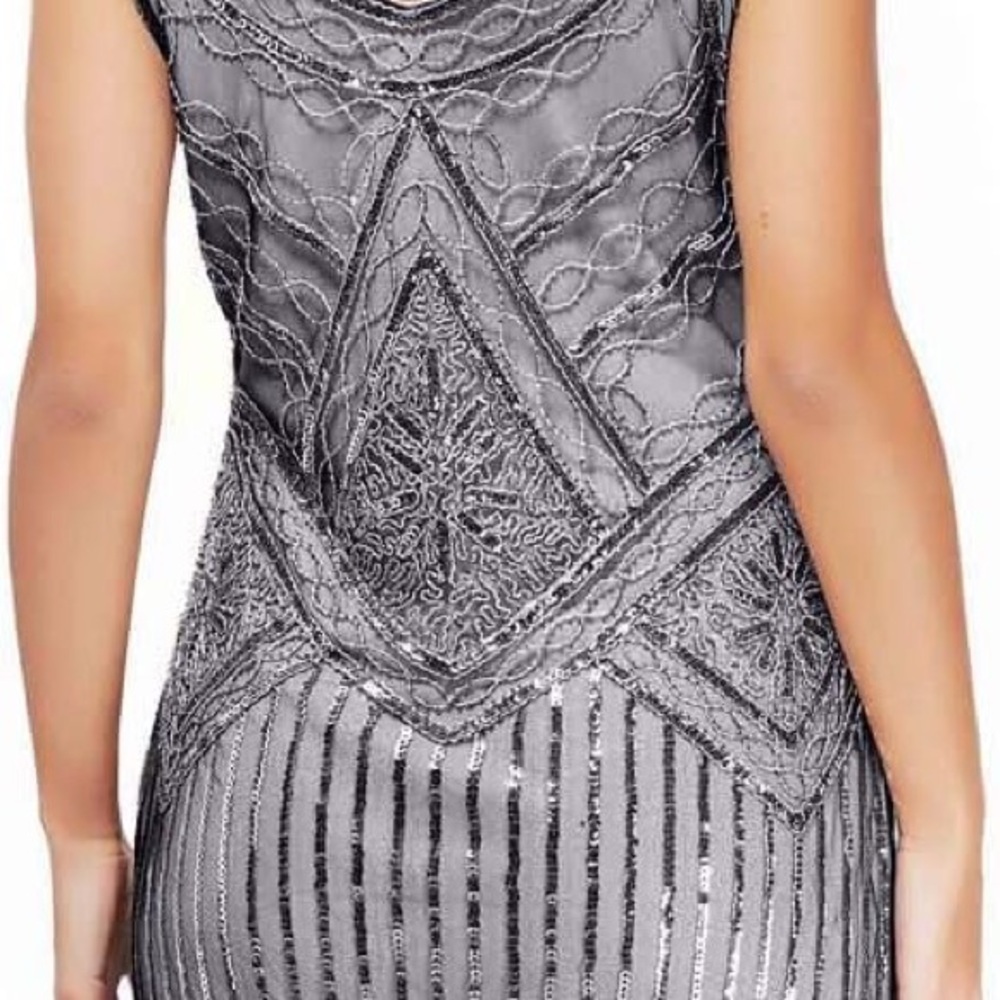 Vijiv 1920s Gatsby Flapper Dresses with Sequin Art Deco Cocktail Dress - Picture 3 of 5